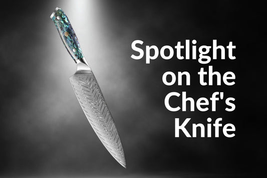 Spotlight en el cuchillo del chef