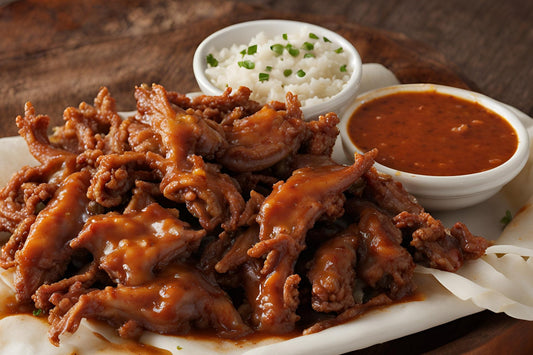 Chitlins de estilo sureño con salsa de vinagre picante