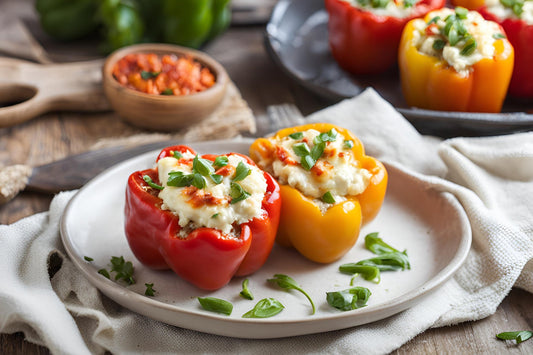 Pimientos rellenos de requesón