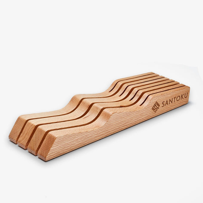 Cajón para cuchillos de cocina | Organizador de madera de mesa