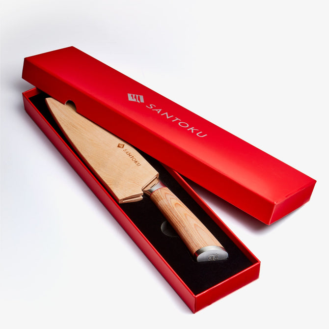 Haruta 7 Inch VG10 Japanese Damascus Steel Nakiri Knife with Wooden Handle & Scabbard