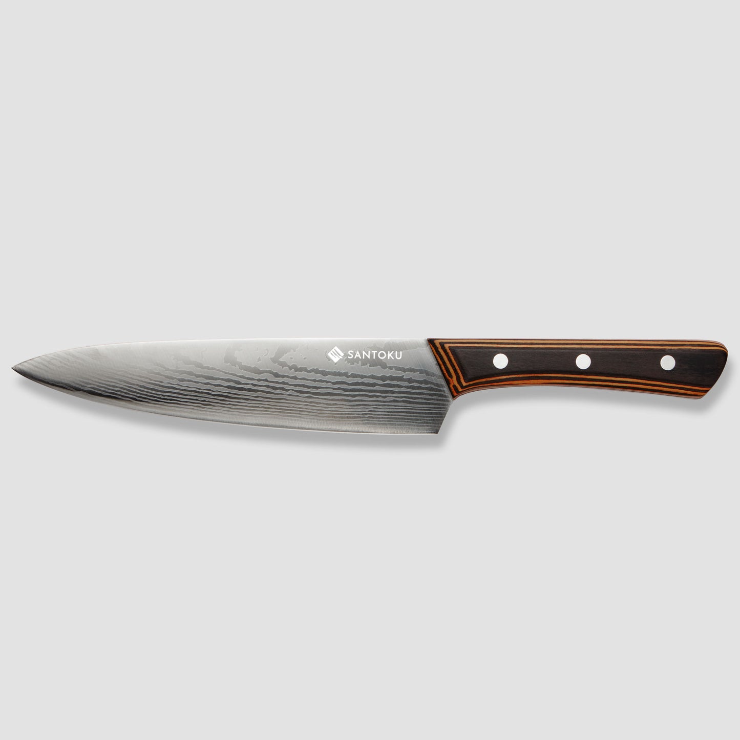 Yuhi Juego de cuchillos de cocina con diseño de Damasco de 6 piezas con mangos de madera de Pakka y caja de regalo