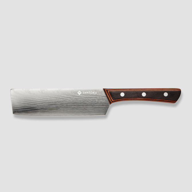Yuhi Juego de cuchillos de cocina con diseño de Damasco de 6 piezas con mangos de madera de Pakka y caja de regalo