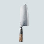 Cuchillo Aiko de acero damasco negro con mango de resina de color negro