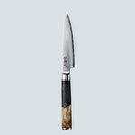 Cuchillo Aiko de acero damasco negro con mango de resina de color negro